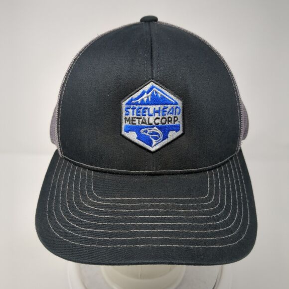 Steelhead Metal Corp. Snapback Trucker Hat Black One Size Mesh Back - Picture 2 of 10